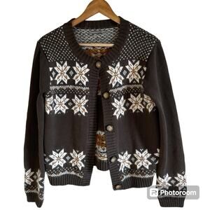 Rubbish women’s sweater large #snowflake‎ green cream